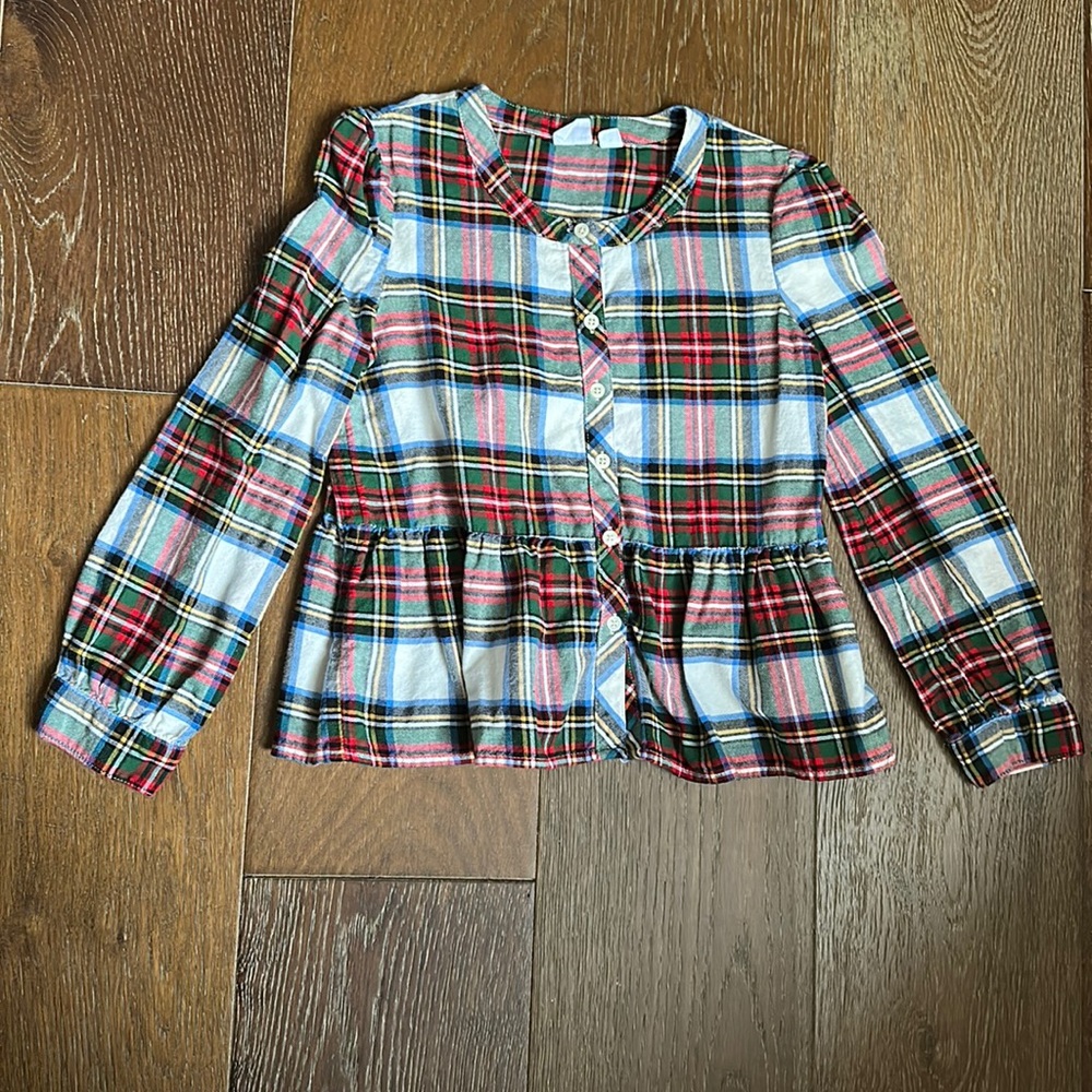 Gap size m peplum flannel top